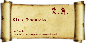 Kiss Modeszta névjegykártya